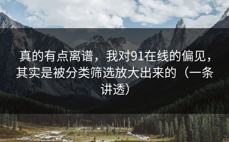 真的有点离谱，我对91在线的偏见，其实是被分类筛选放大出来的（一条讲透）