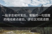一段录音被转发后，客服的一句提醒的暗线被点破后，评论区彻底退群