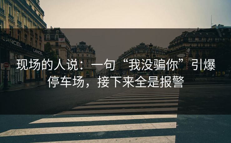 现场的人说:一句“我没骗你”引爆停车场,接下来全是报警 现场的人说:一句“我没骗你”引爆停车场,接下来全是报警